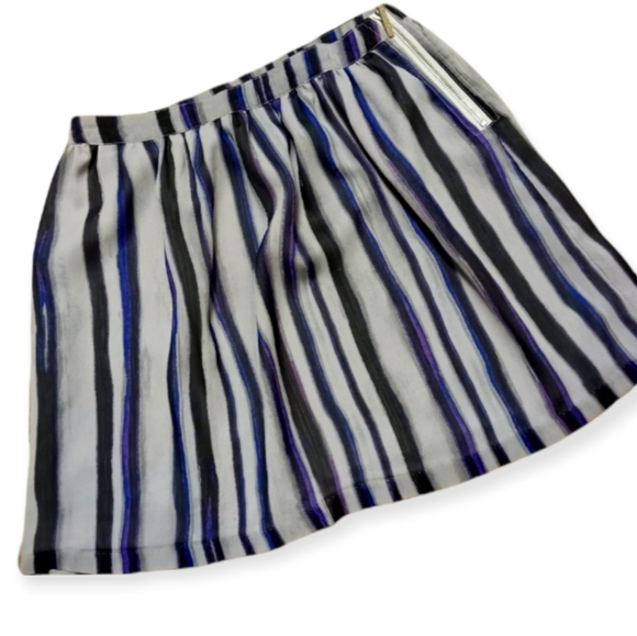 RICHARD CHAI striped mini skirt size 7 gray and purple - Picture 1 of 4